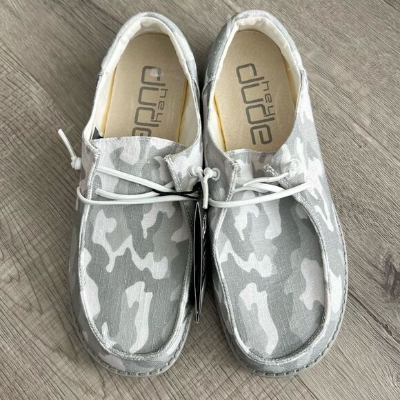Hey Dude Dudes Wendy Funk - Cloud Camo - Gray/White - size 9 women’s - NEW! - Picture 7 of 8